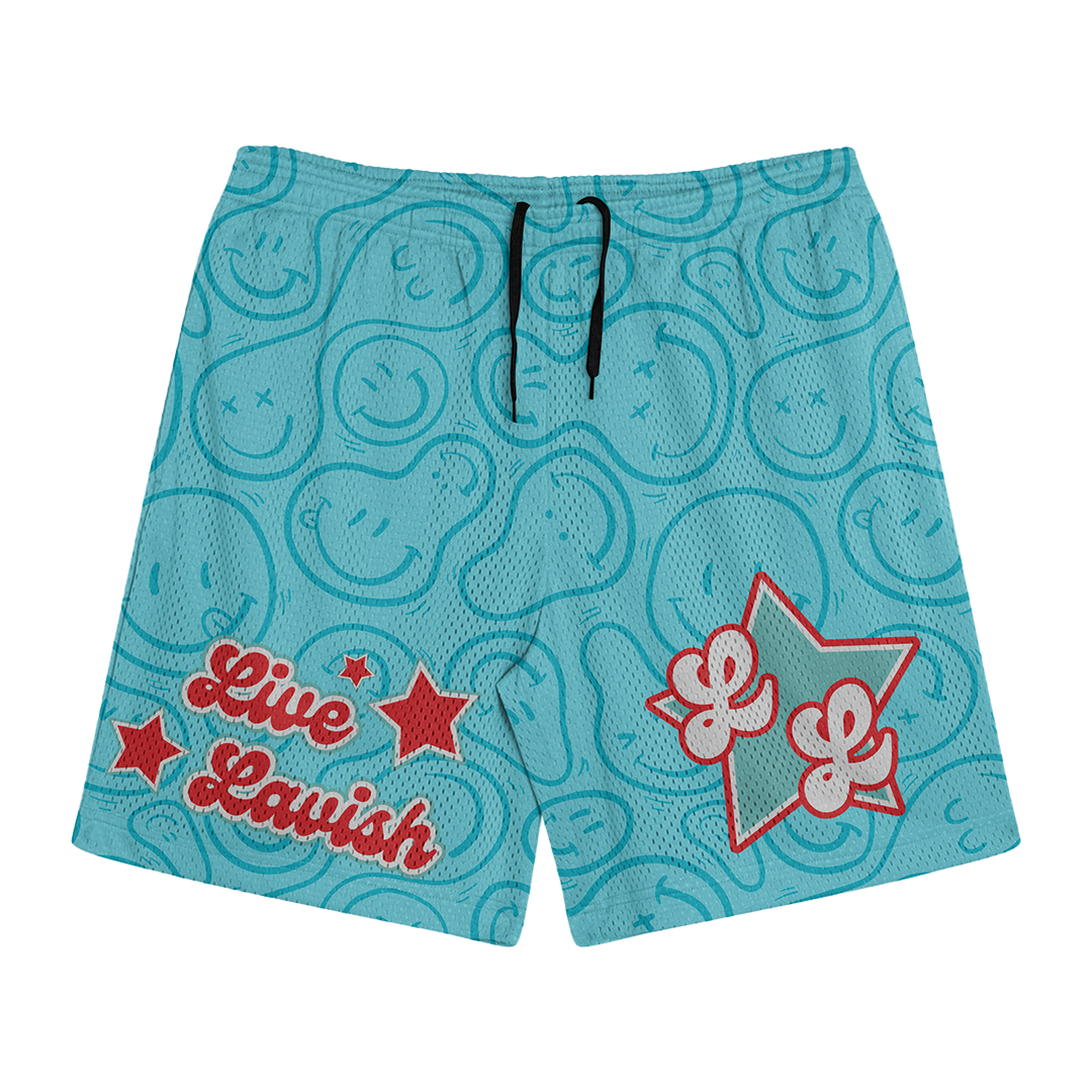 Blue Smiley Shorts