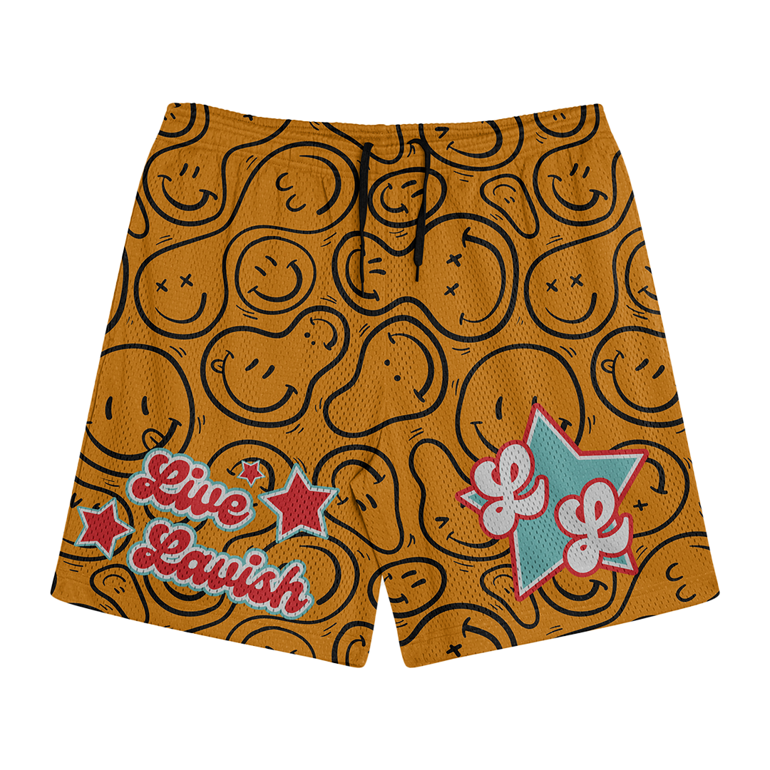 Orange Smiley Shorts