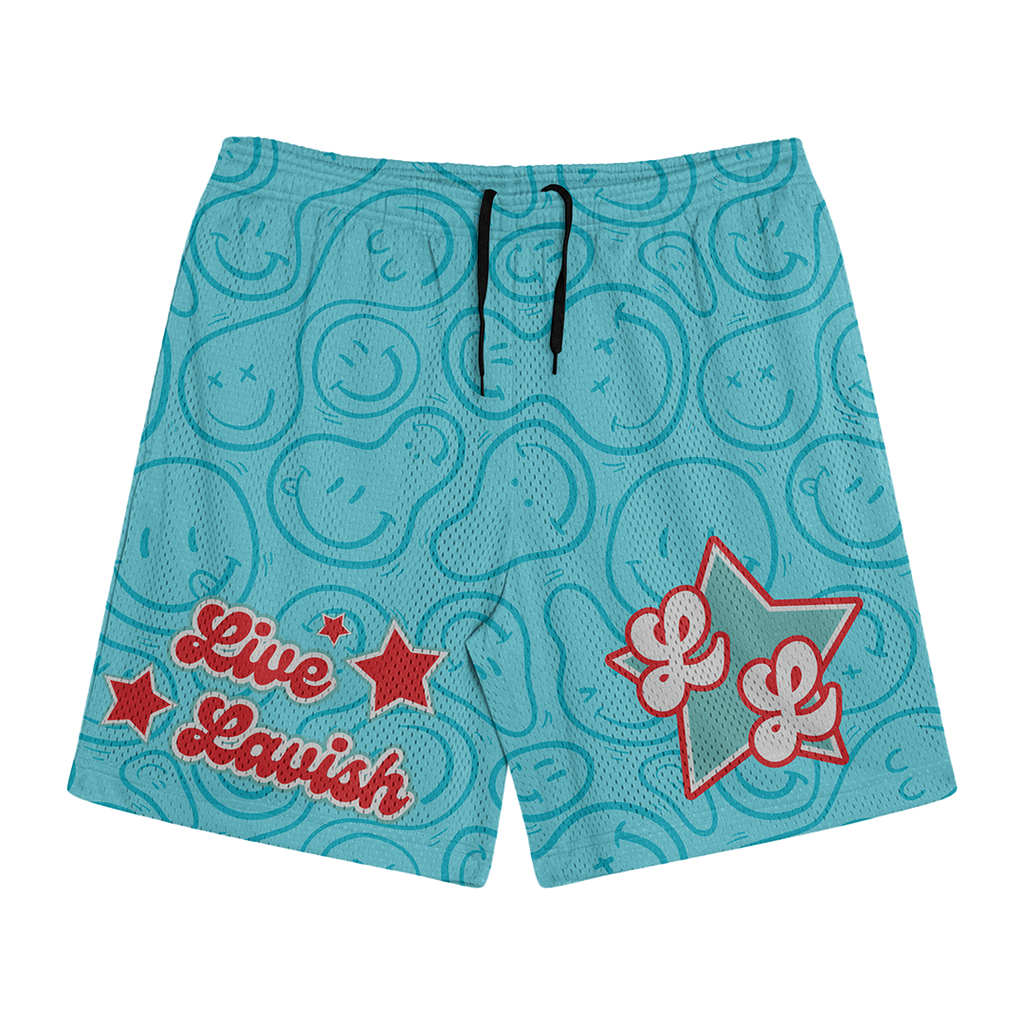 Blue Smiley Shorts