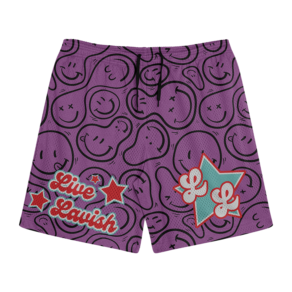 Purple Smiley Shorts