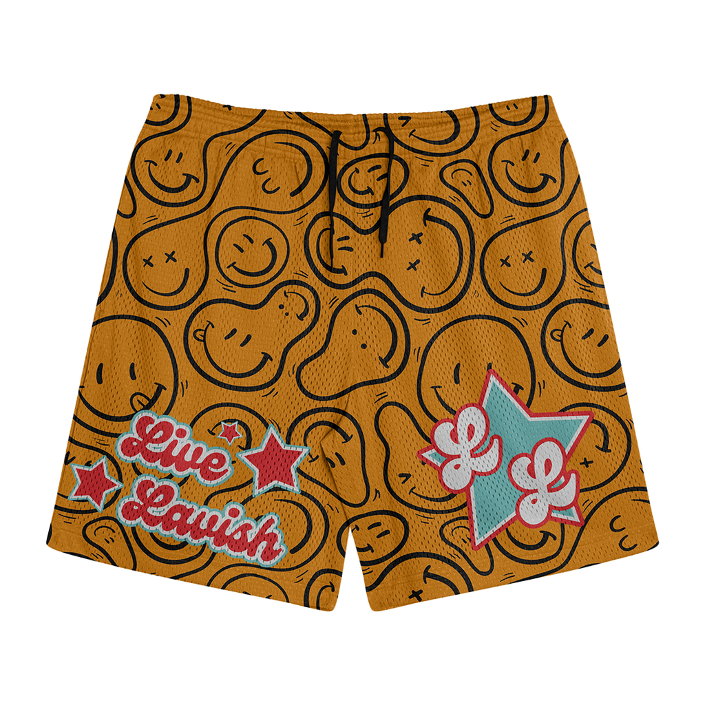 Orange Smiley Shorts